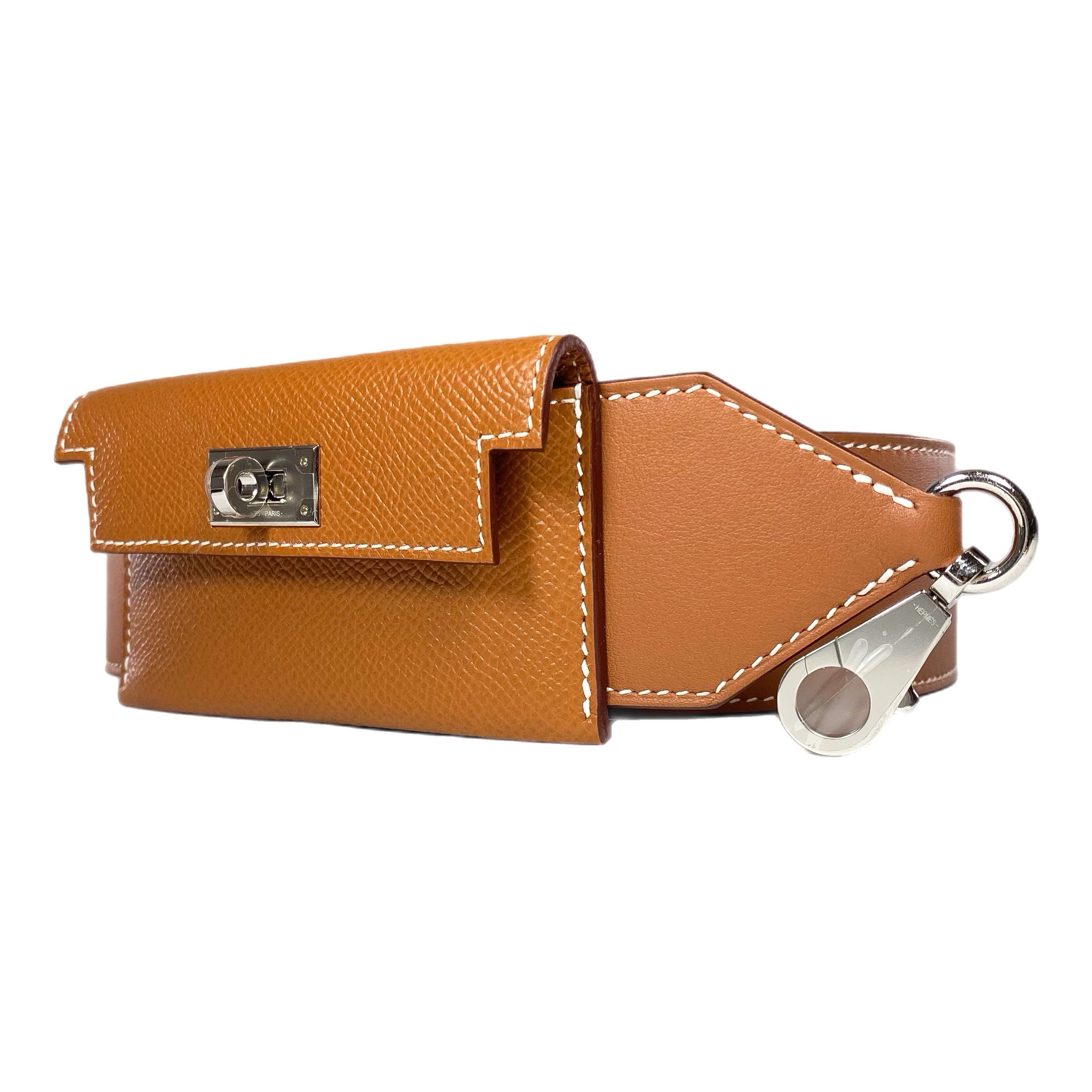 Hermes Kelly Gold Epsom Pocket Strap Palladium Hardware