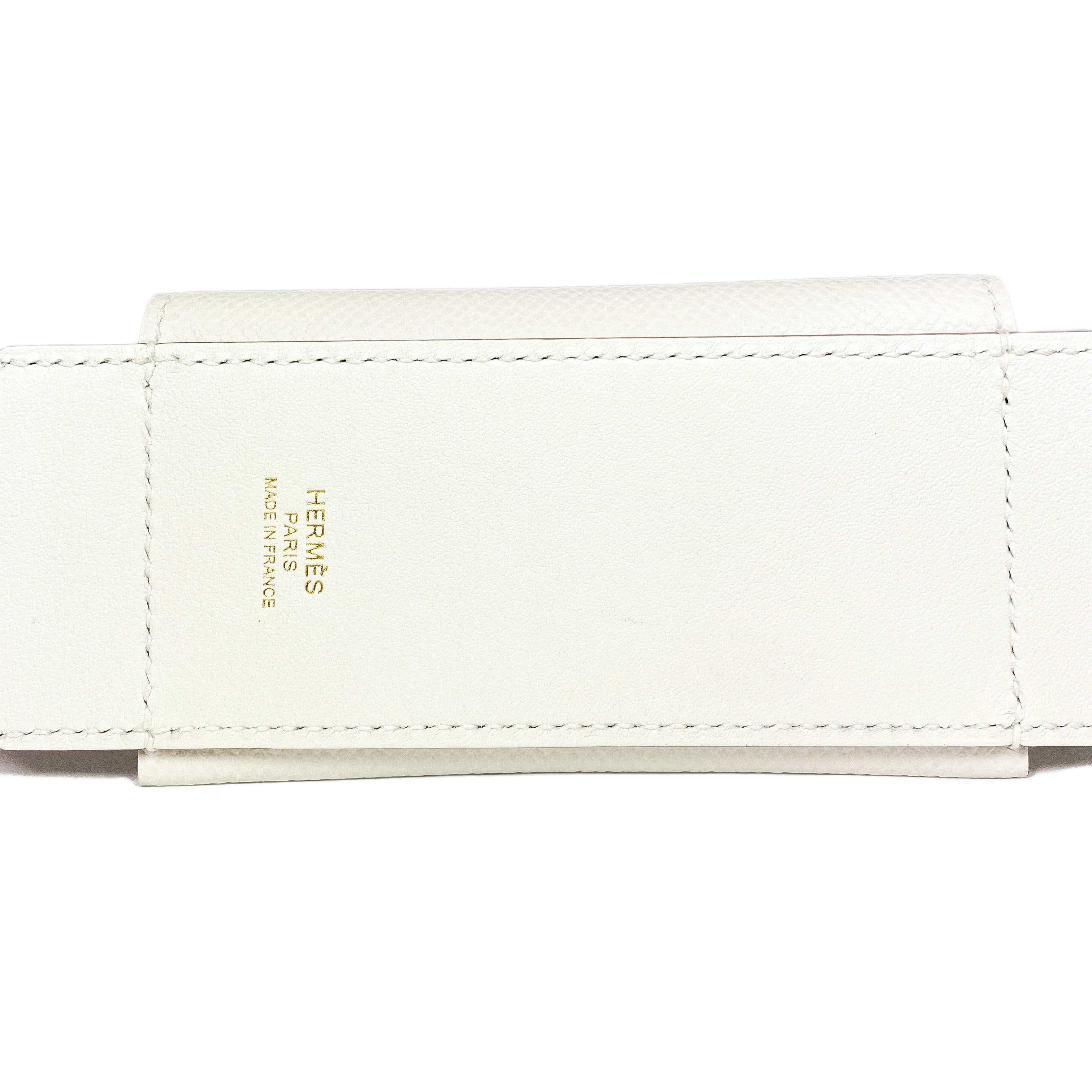 Hermes Kelly White Epsom Pocket Strap Gold Hardware