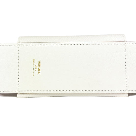 Hermes Kelly White Epsom Pocket Strap Gold Hardware