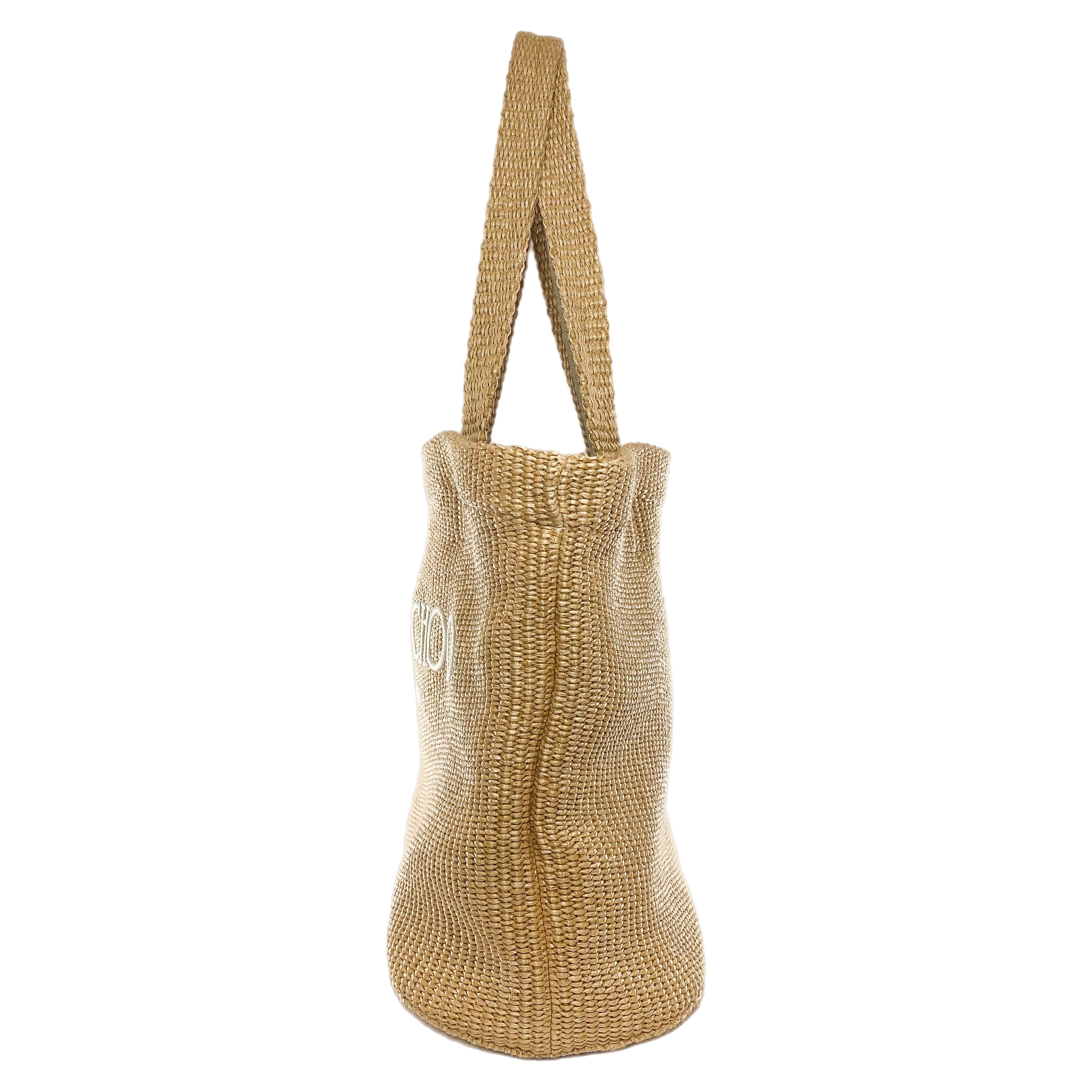 Jimmy Choo Miami Beige Raffia Tote Bag