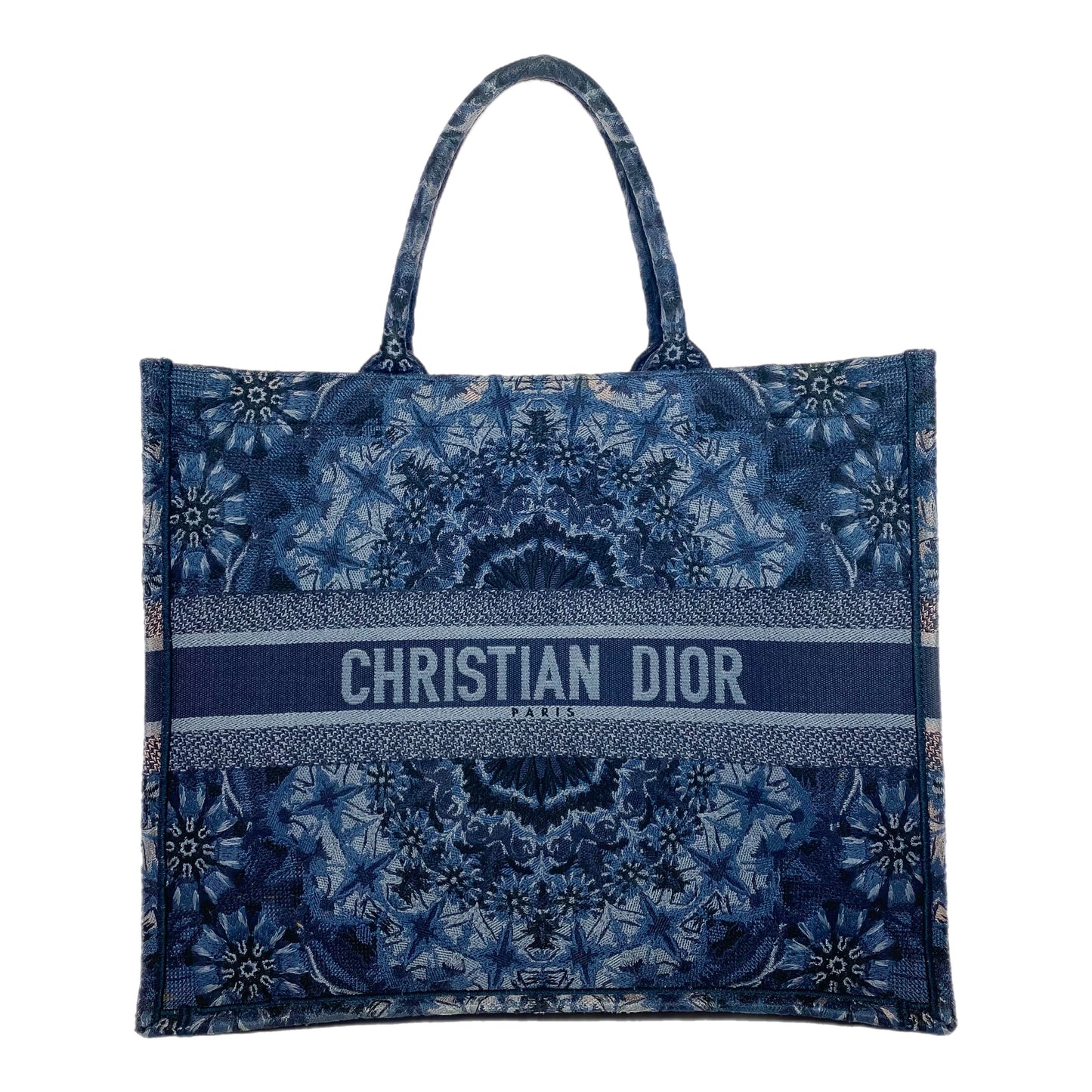 Dior Navy Jacquard Large Book Tote