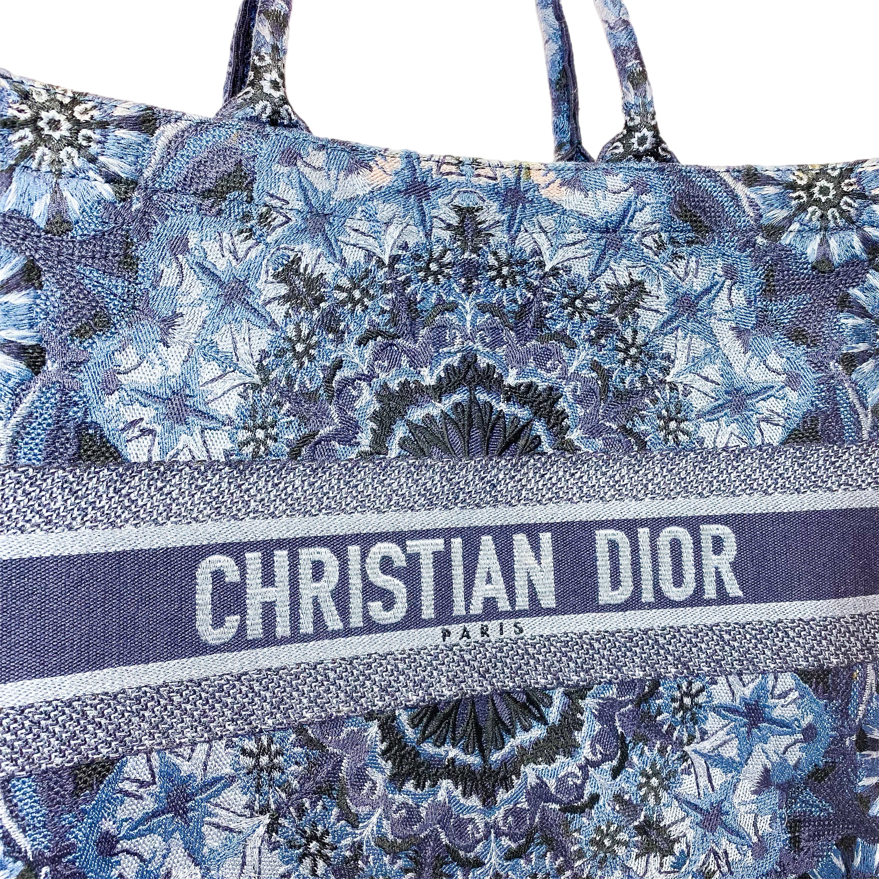 Dior Navy Jacquard Large Book Tote | Consign of the Times ™