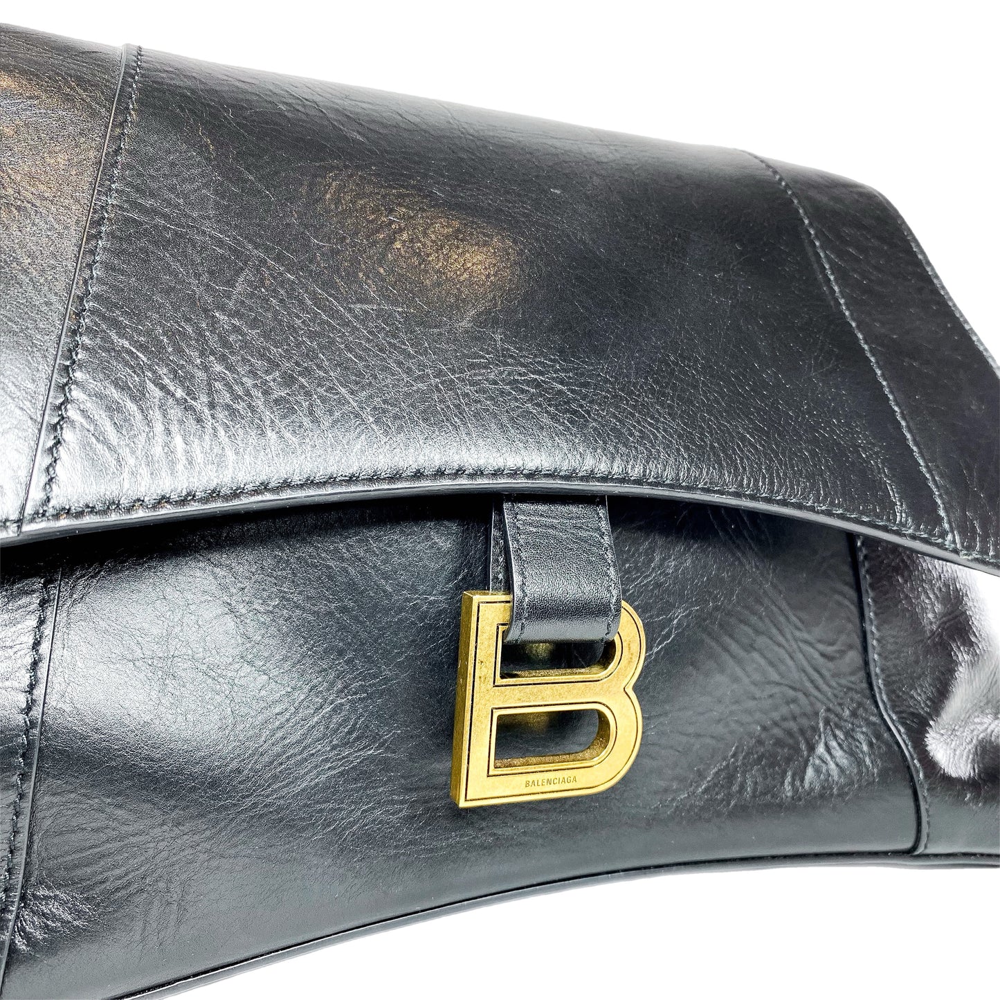 Balenciaga Black Downtown Chain Shoulder Bag