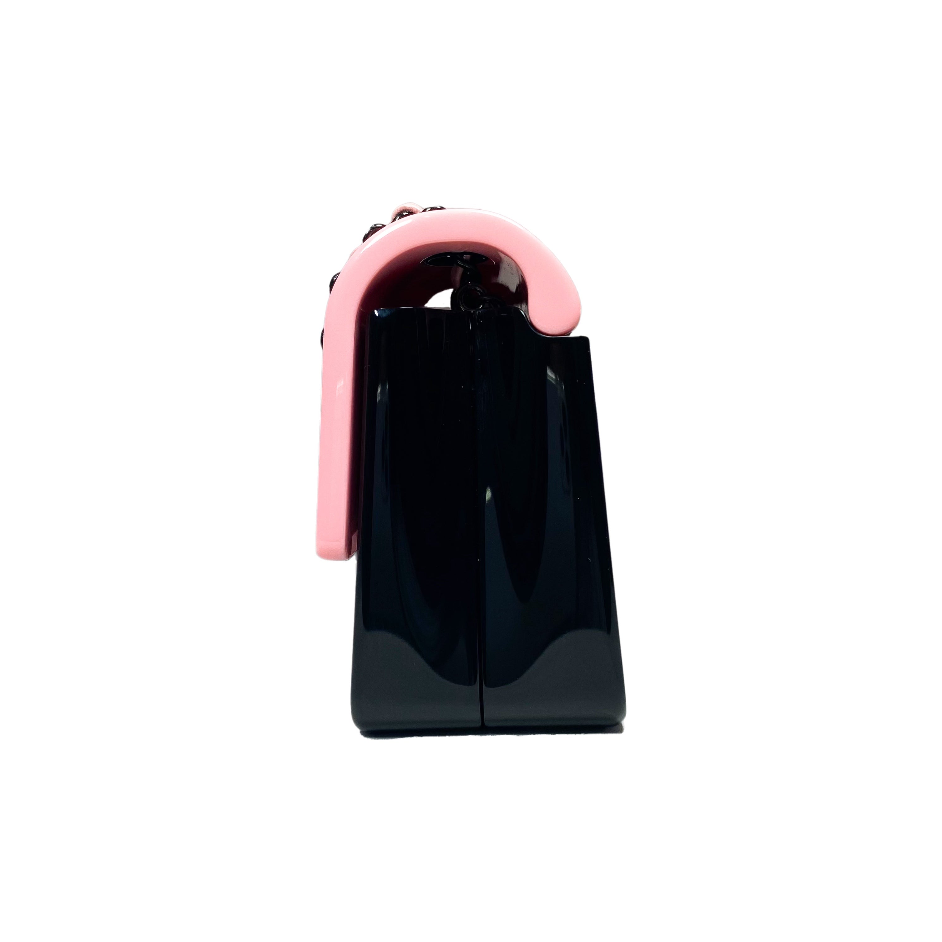 PINK！CHANEL シャネル ☆ ブラック ナイロン ☆ ハンドバッグ Chanel Pink Black Mini Evening Plexi Bag – Consign of the Times ™