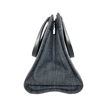 Chanel Black Denim Quilted Boy Shopping Tote