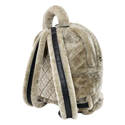Chanel Gray Shearling Doudoune Backpack