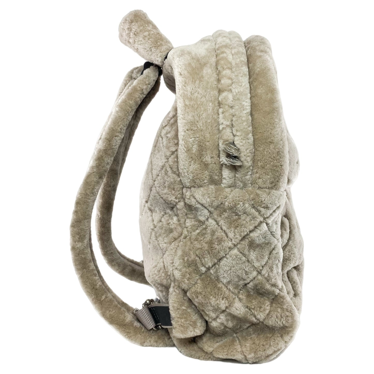 Chanel Gray Shearling Doudoune Backpack