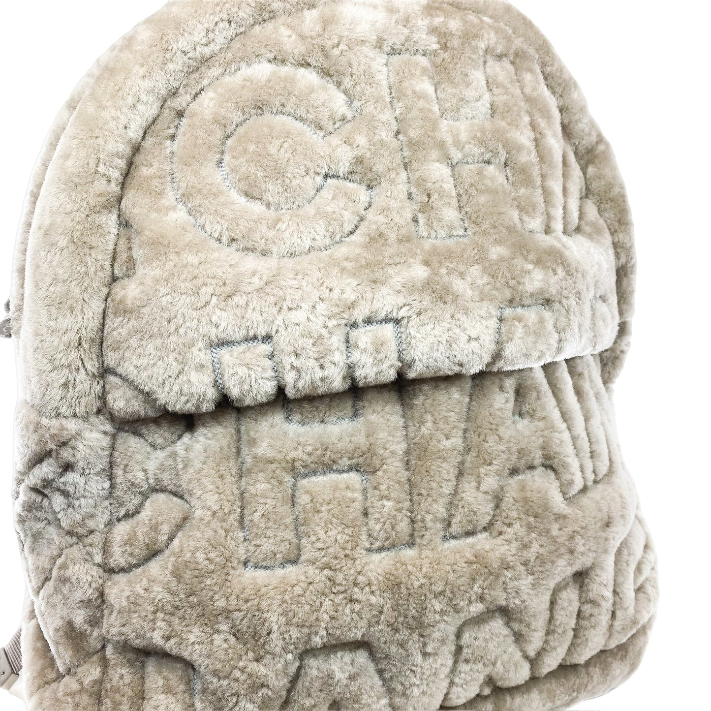 Chanel Gray Shearling Doudoune Backpack
