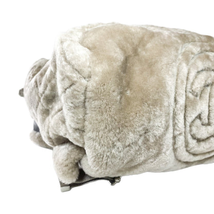 Chanel Gray Shearling Doudoune Backpack