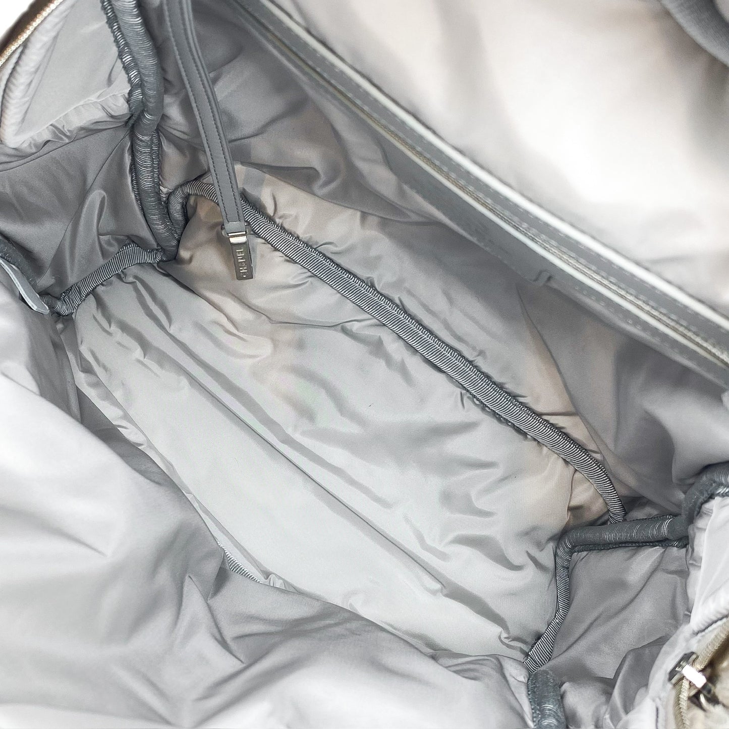 Chanel Gray Shearling Doudoune Backpack