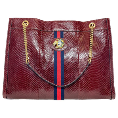 Gucci Burgundy Python Rajah Tote Bag