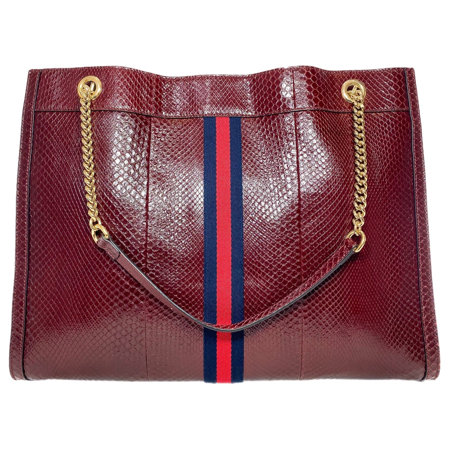 Gucci Burgundy Python Rajah Tote Bag