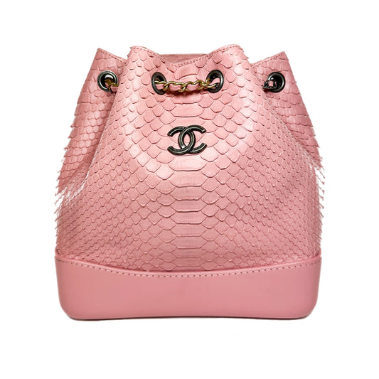 Chanel Light Pink Python Gabrielle Small Backpack