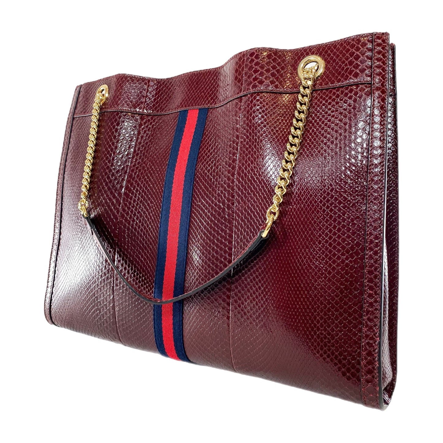 Gucci Burgundy Python Rajah Tote Bag