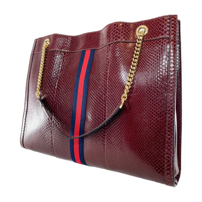 Gucci Burgundy Python Rajah Tote Bag
