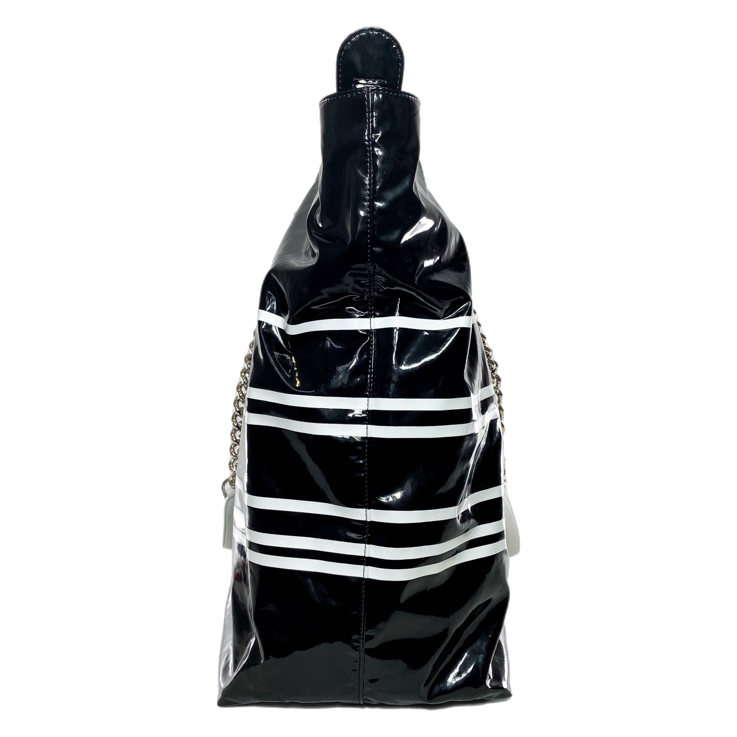 Chanel Black White Vinyl La Pausa Bay Shopping Bag