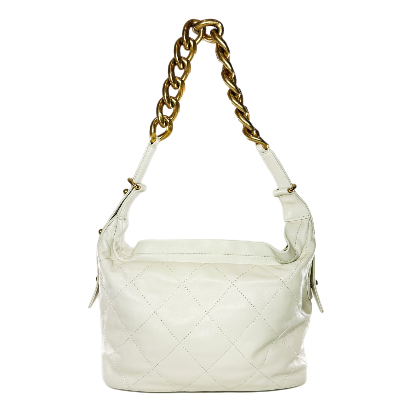 Chanel White Quilted Daily Hobo Bag