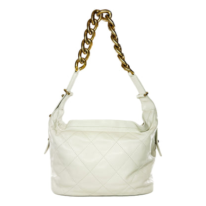 Chanel White Quilted Daily Hobo Bag