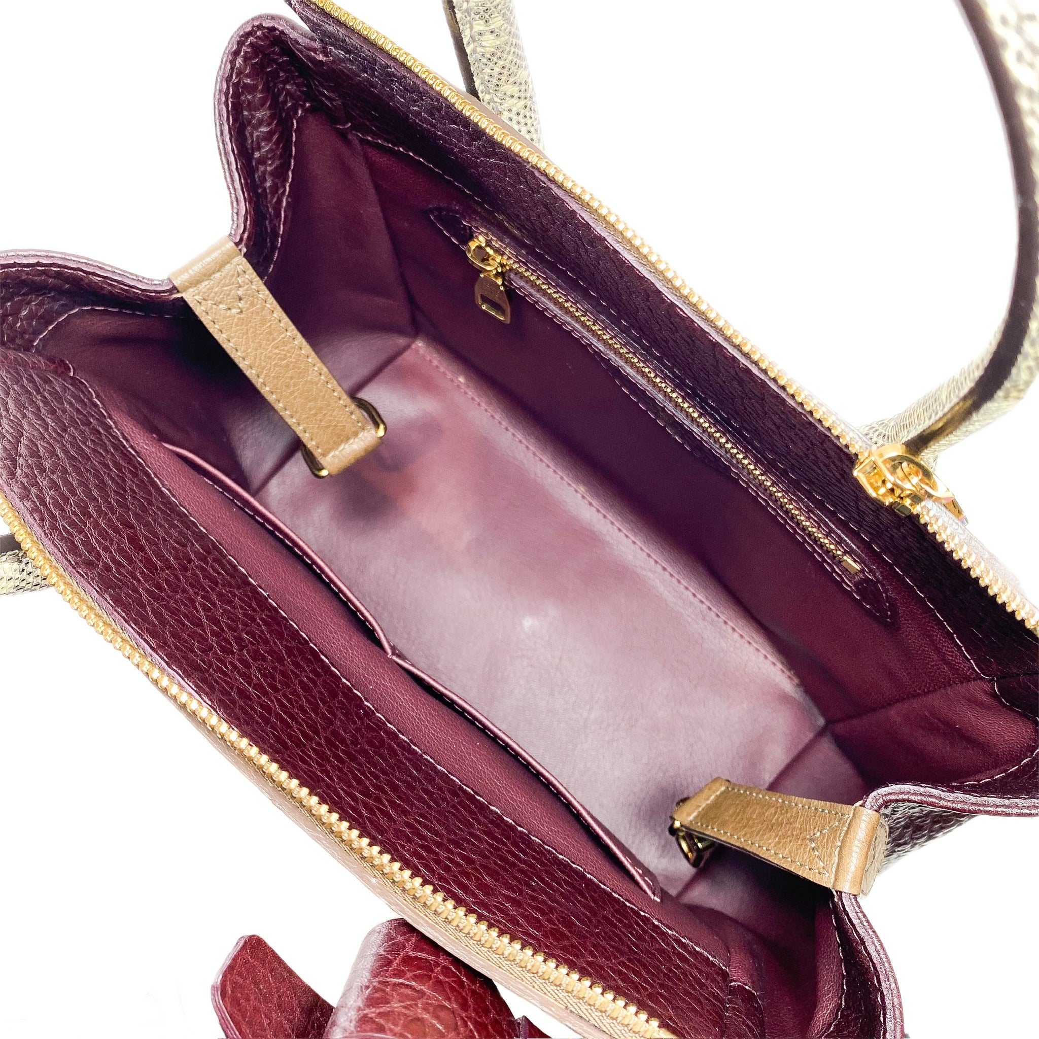Louis Vuitton Bordeaux Ostrich Lizard Majestueux Tote MM