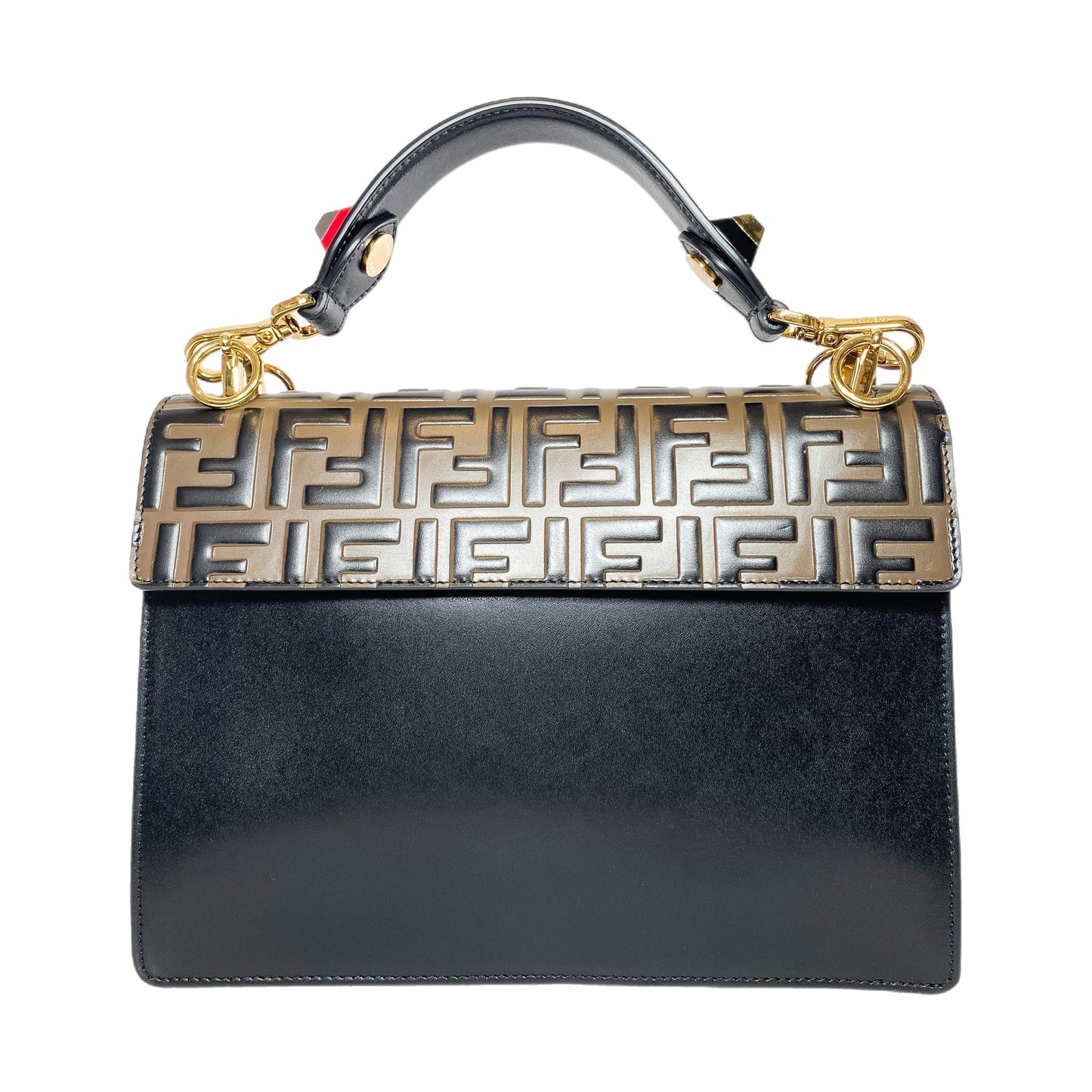 Fendi Vitello Liberty Bi-Color FF 1974 Embossed Kan I Shoulder Bag