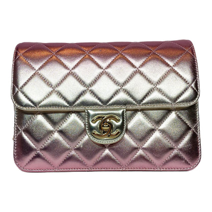 Chanel Like A Wallet Pink Gradient Metallic Quilted Flap Bag