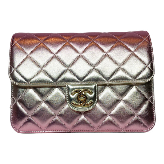 Chanel Like A Wallet Pink Gradient Metallic Quilted Flap Bag