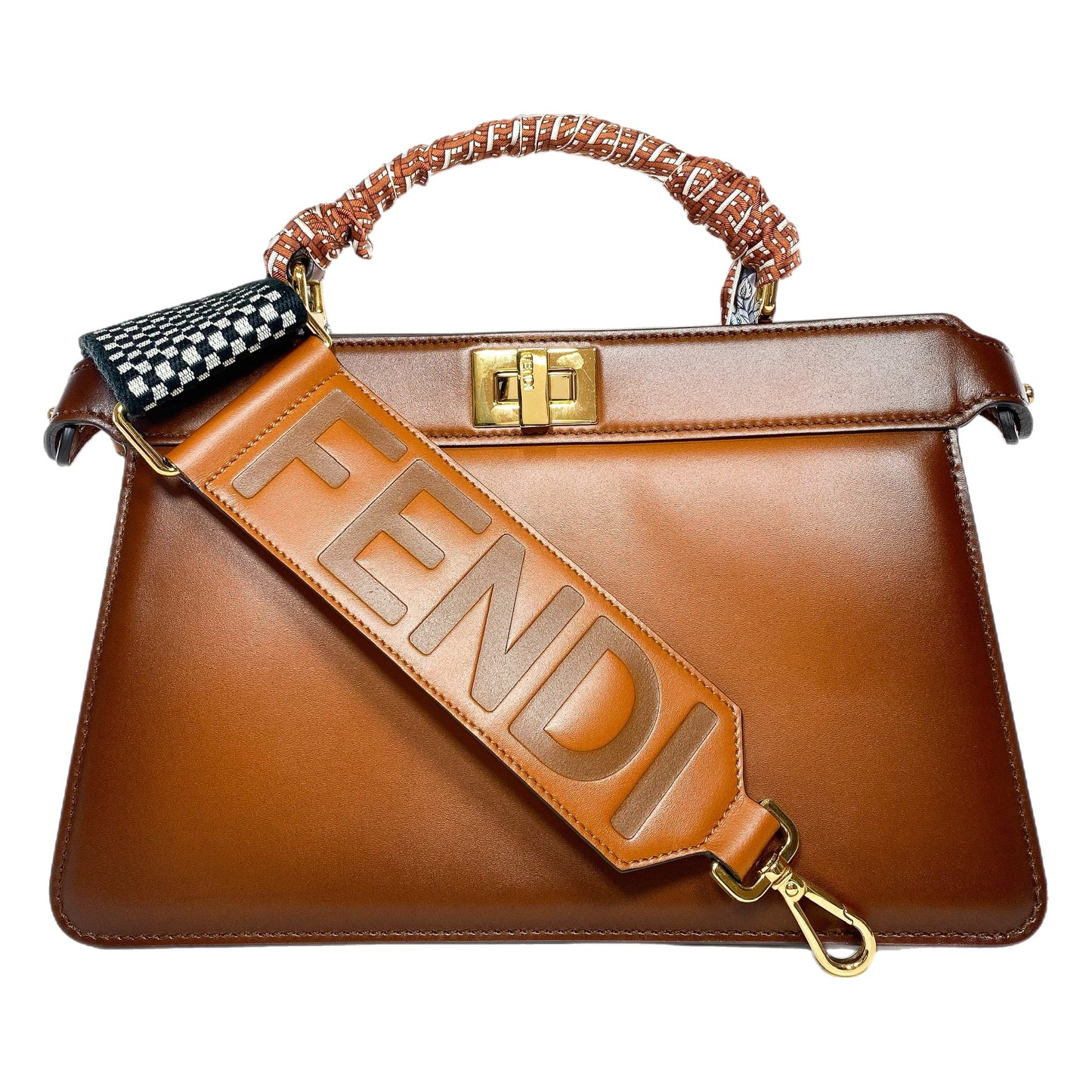 Fendi Ombre Brown King Tamponato Medium Peekaboo ISeeU East West