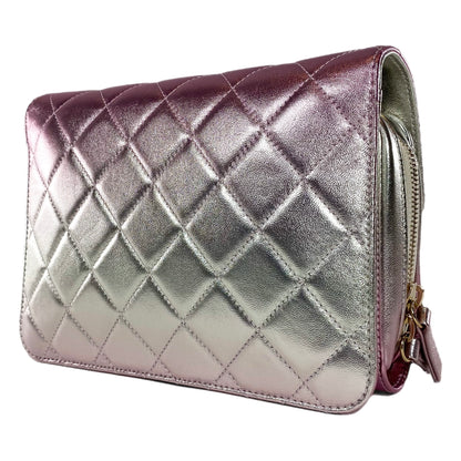 Chanel Like A Wallet Pink Gradient Metallic Quilted Flap Bag