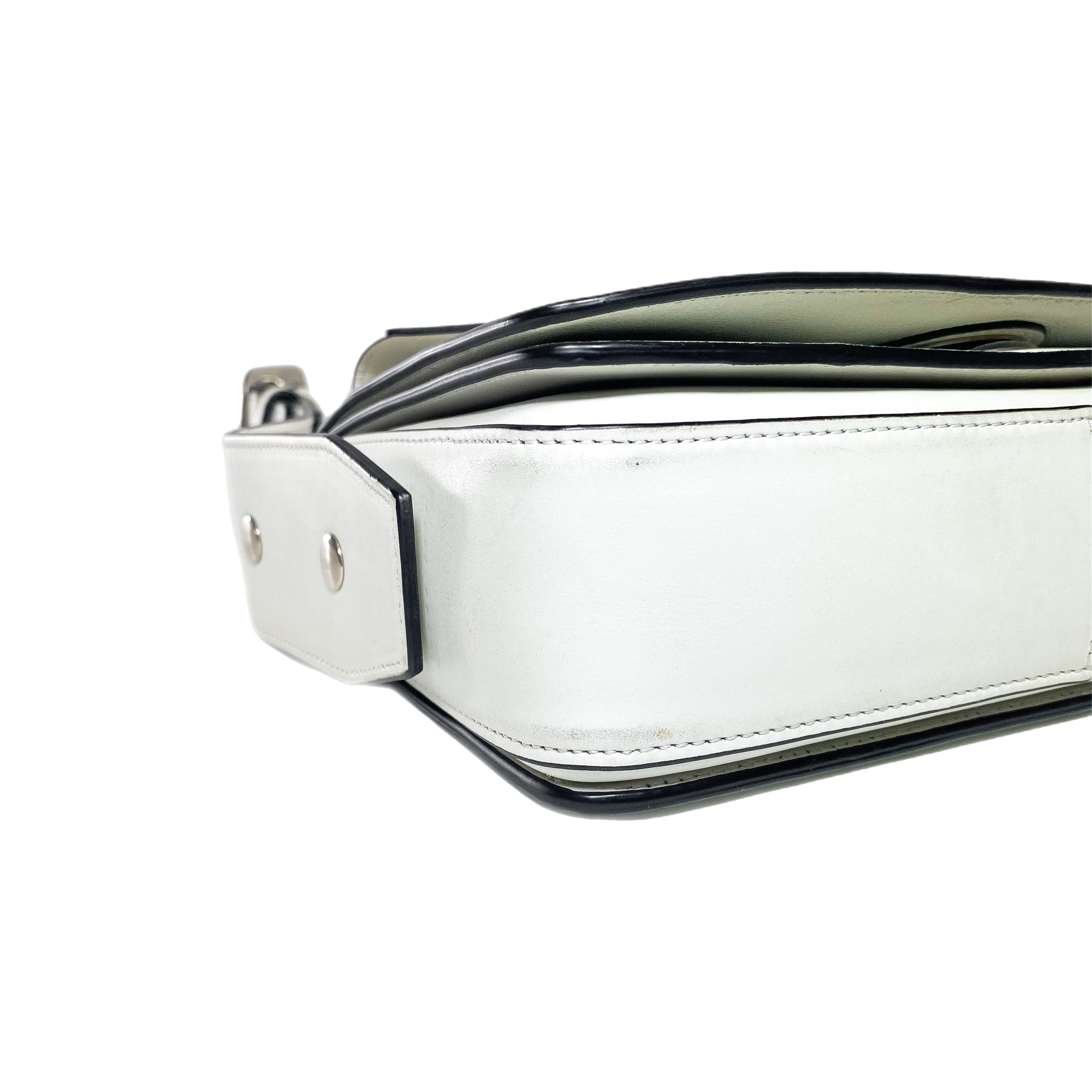 Celine White Medium Biker Case Shoulder Bag