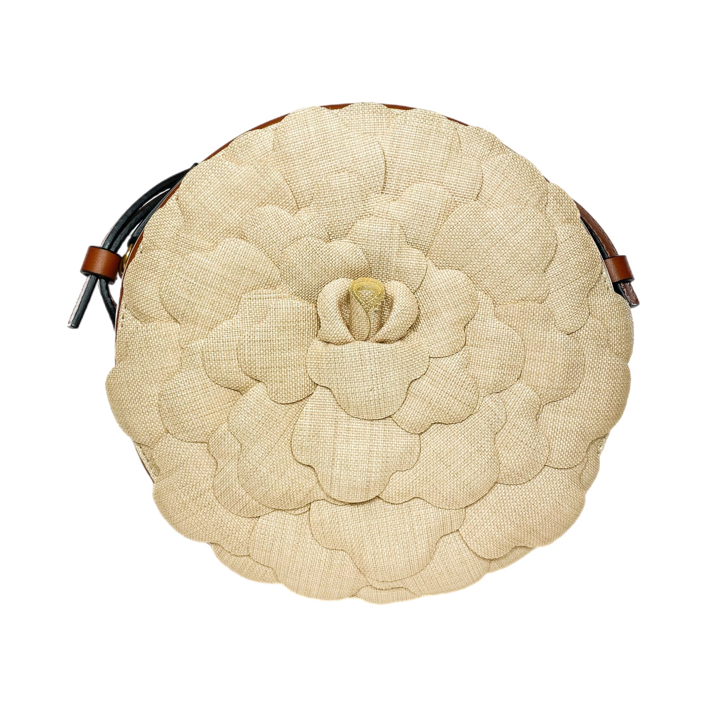 Valentino Beige Natural Rose Ed Atelier 03 Round Crossbody Bag