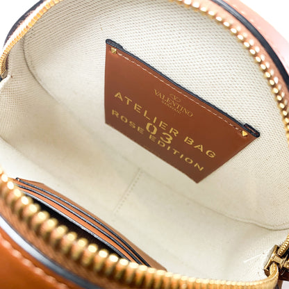 Valentino Beige Natural Rose Ed Atelier 03 Round Crossbody Bag