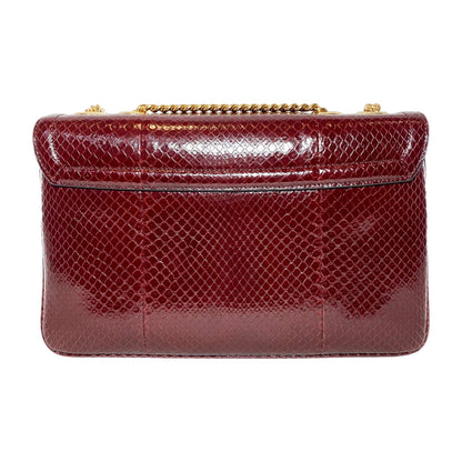 Gucci Bordeaux Python Medium Rajah Shoulder Bag