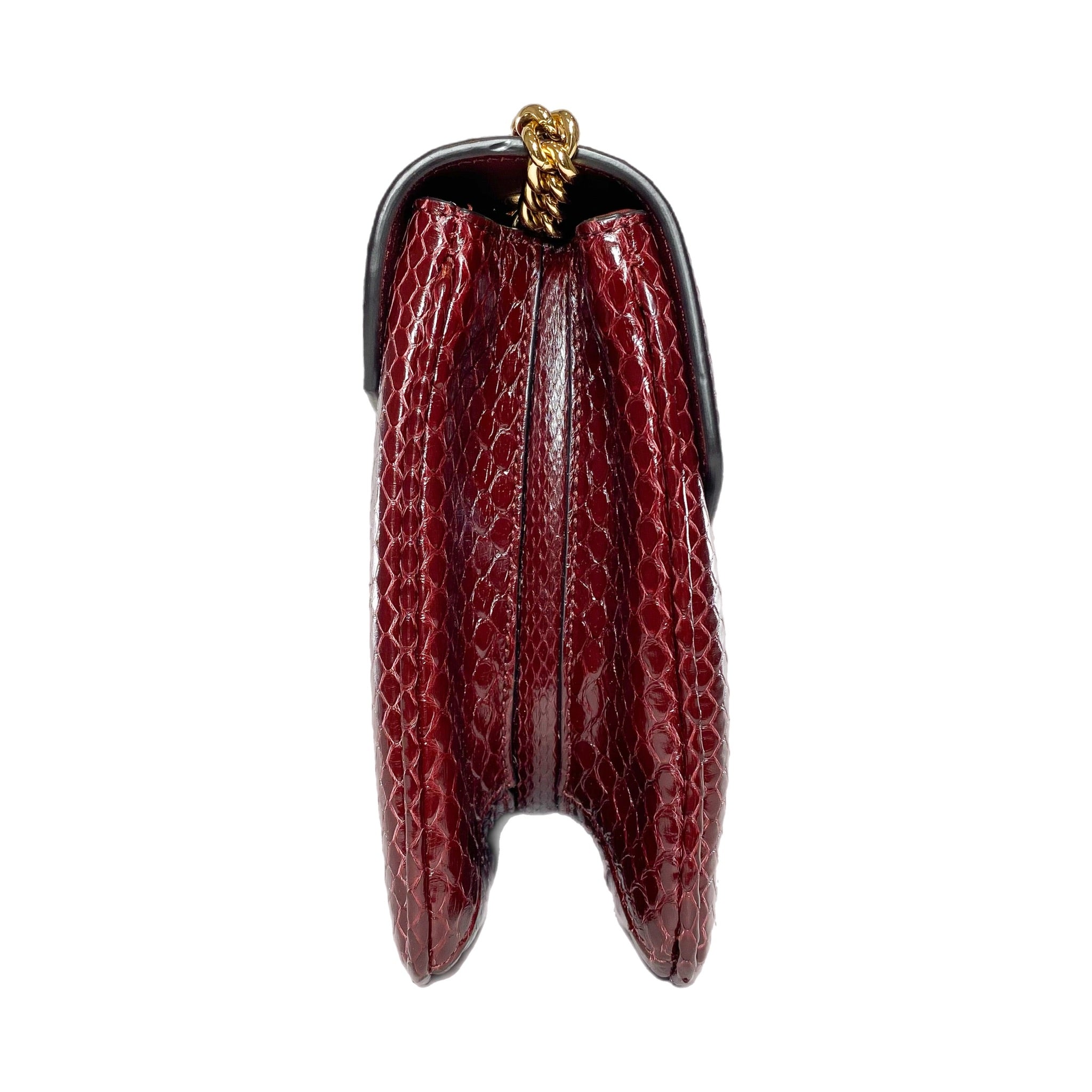 Gucci Bordeaux Python Medium Rajah Shoulder Bag