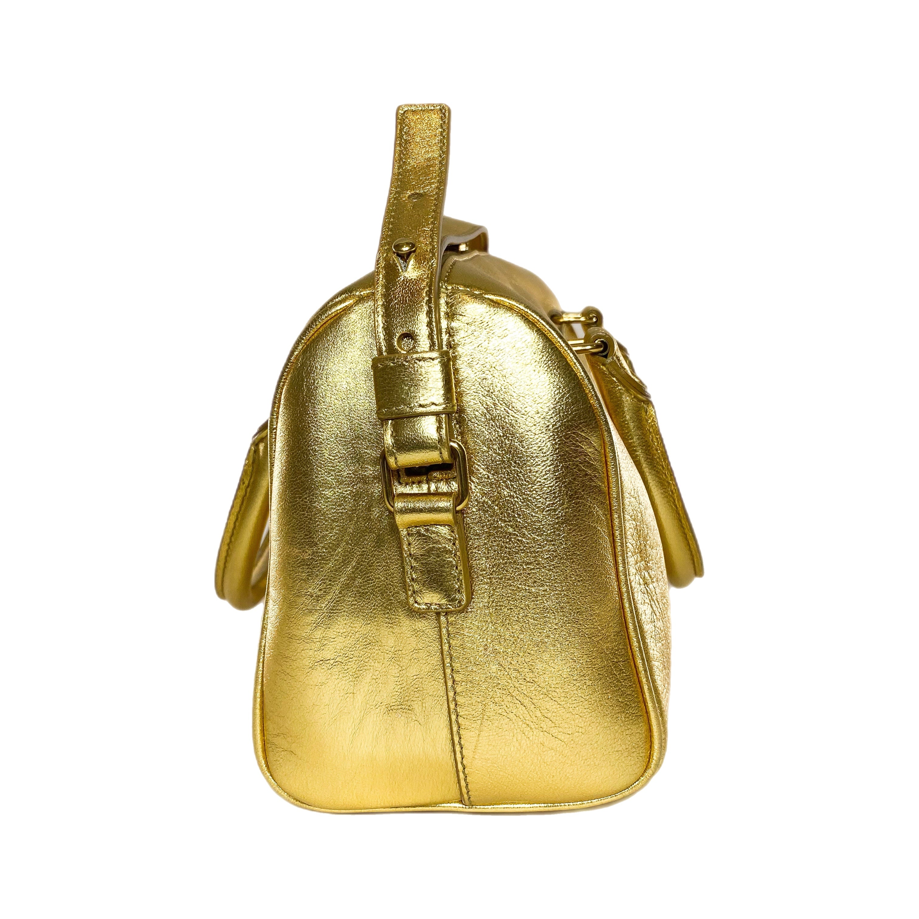 Saint Laurent Gold Bowler Bag