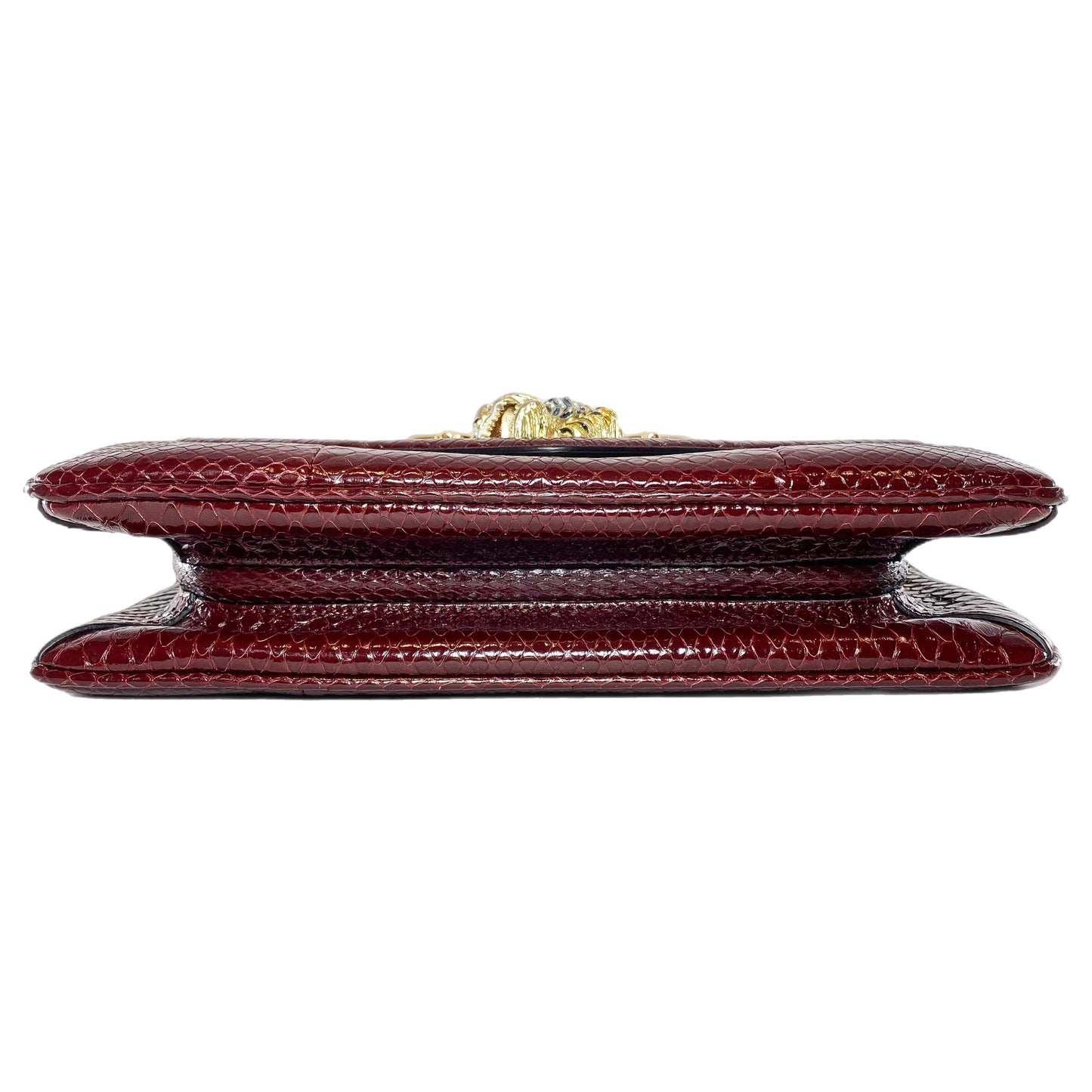 Gucci Bordeaux Python Medium Rajah Shoulder Bag