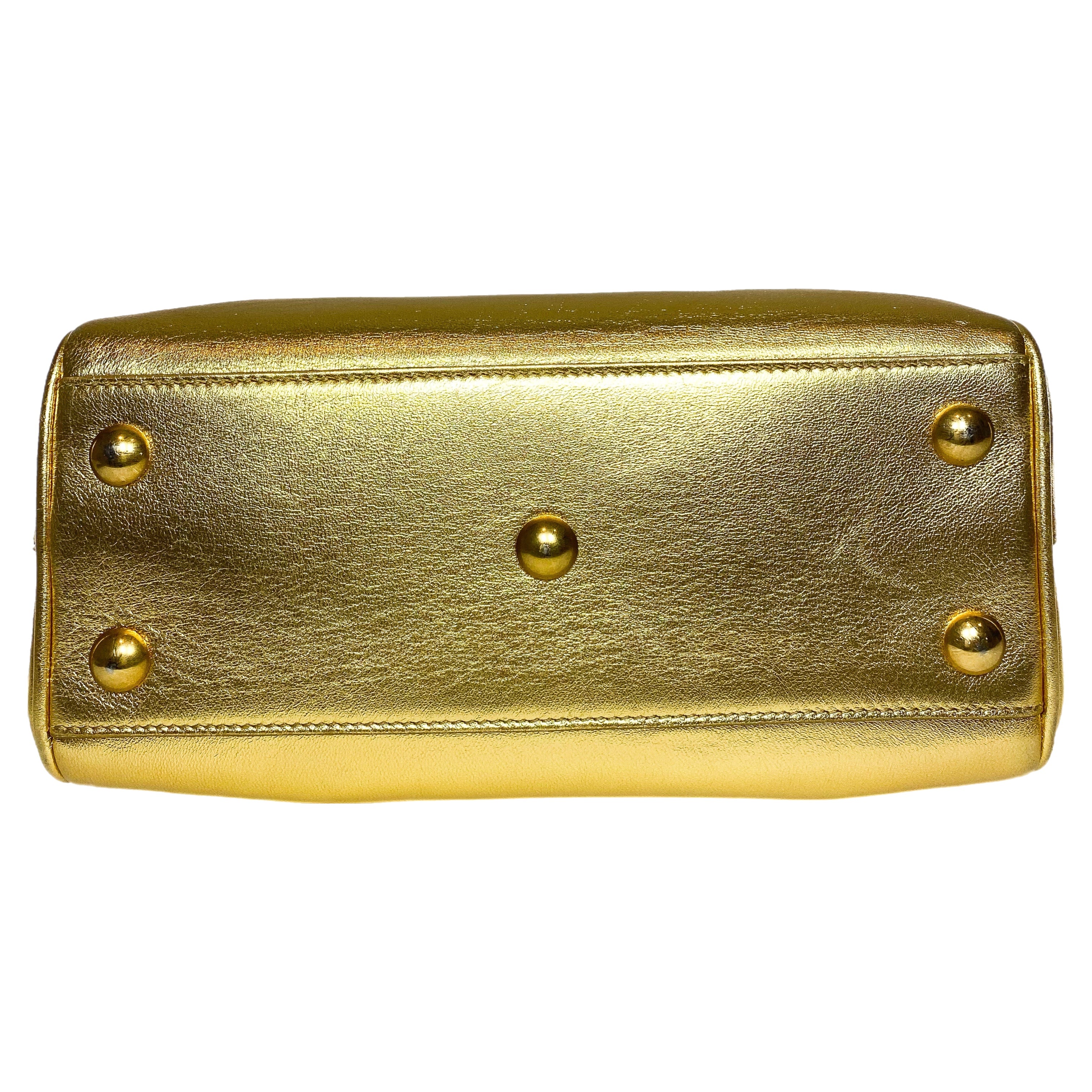 Saint Laurent Gold Bowler Bag