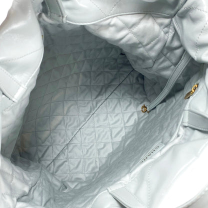 Chanel 22 Light Blue Gray Quilted Backpack