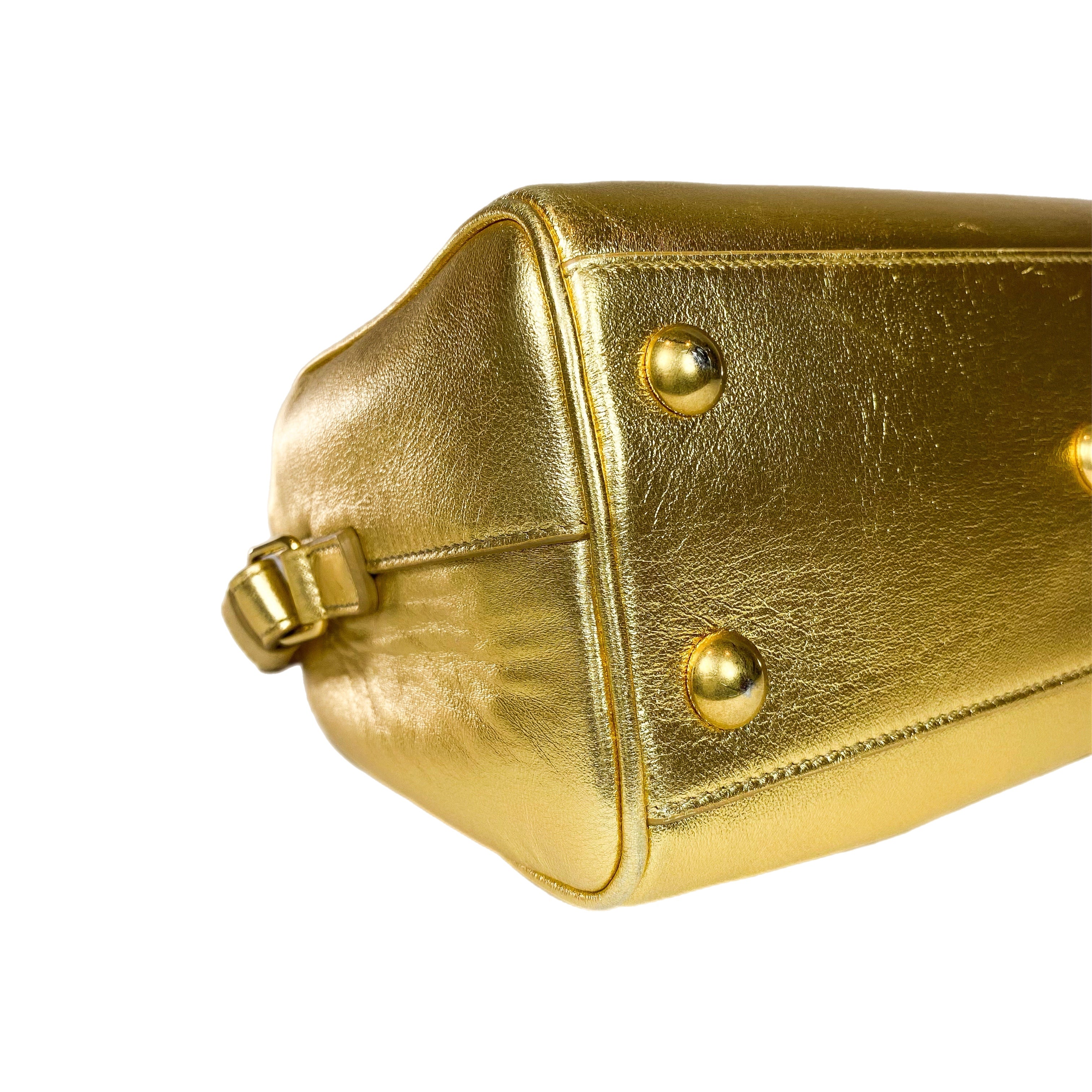 Saint Laurent Gold Bowler Bag
