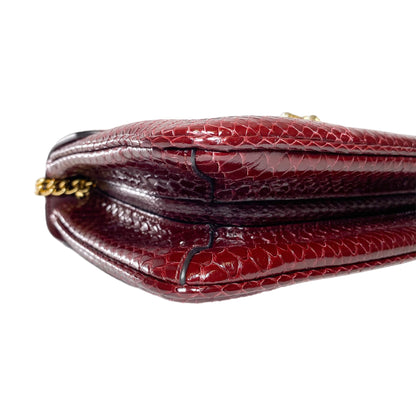Gucci Bordeaux Python Medium Rajah Shoulder Bag