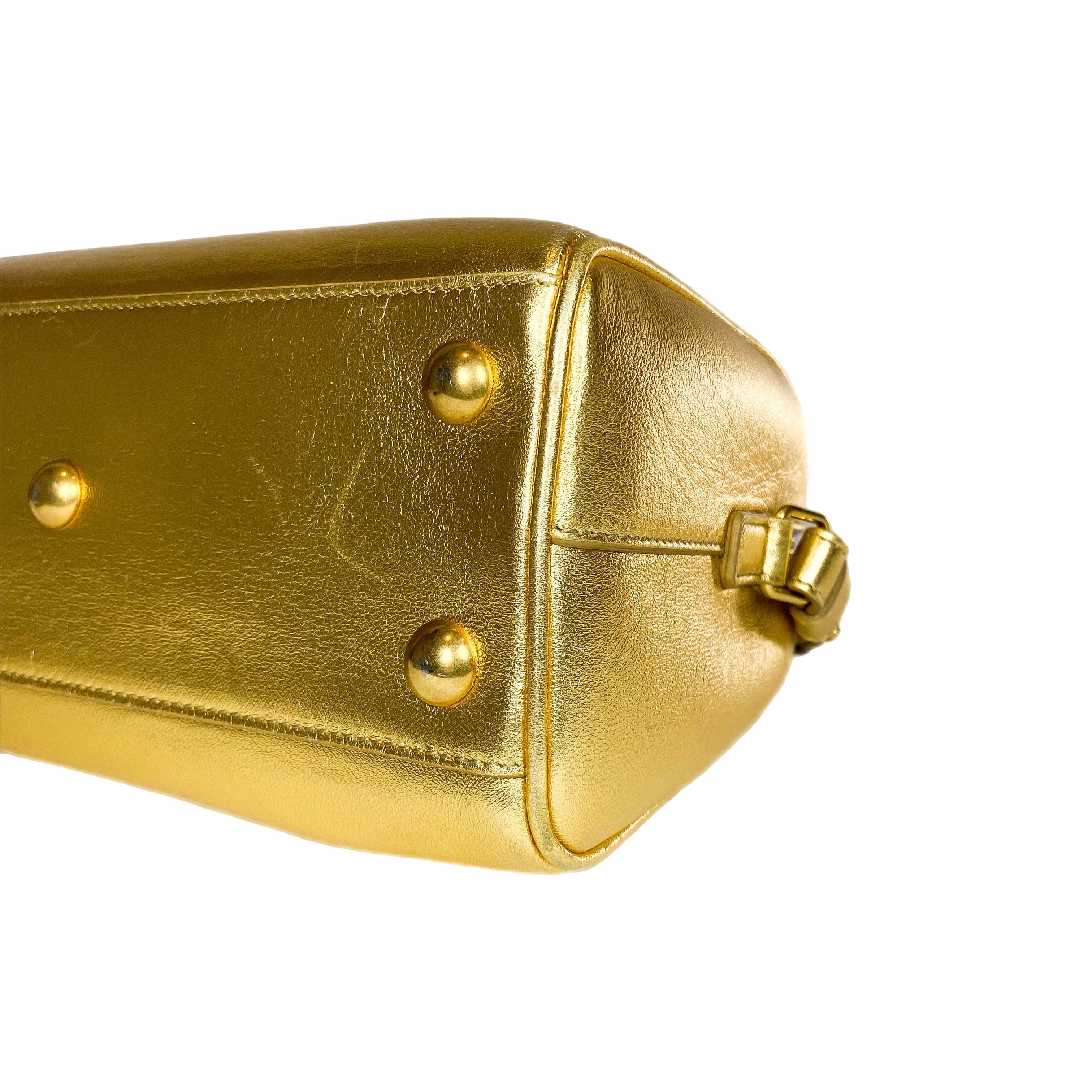 Saint Laurent Gold Bowler Bag