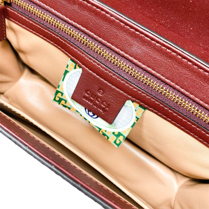 Gucci Bordeaux Python Medium Rajah Shoulder Bag