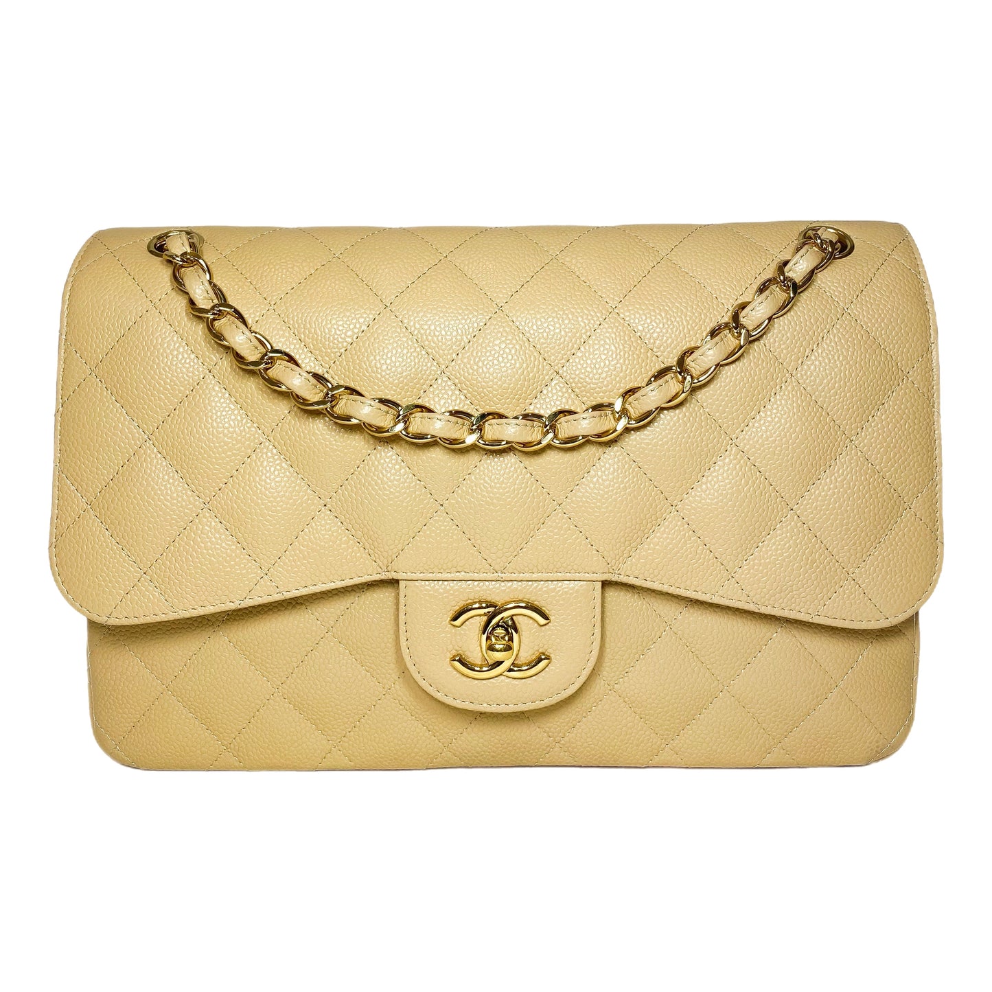 Chanel Beige Jumbo Double Flap Bag