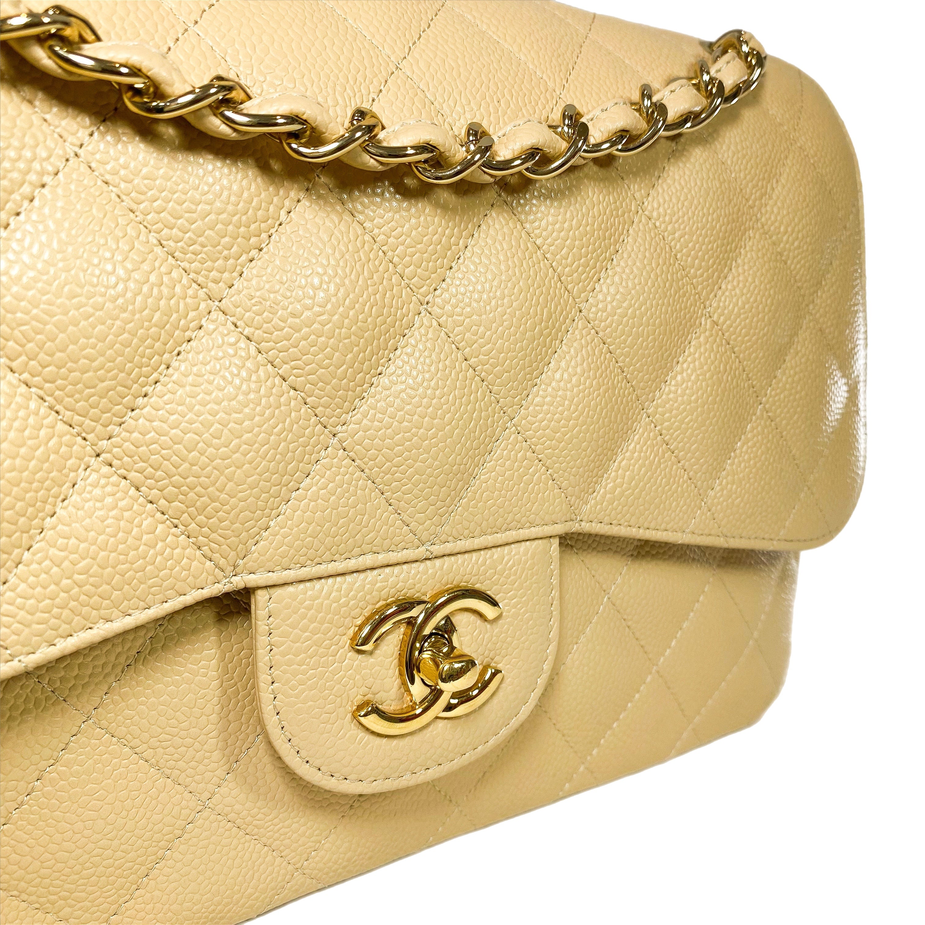 Chanel Beige Jumbo Double Flap Bag