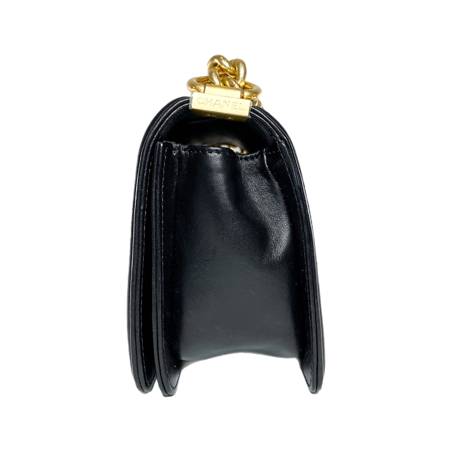 Chanel Black Embellished Tweed Small Boy Bag