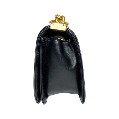 Chanel Black Embellished Tweed Small Boy Bag