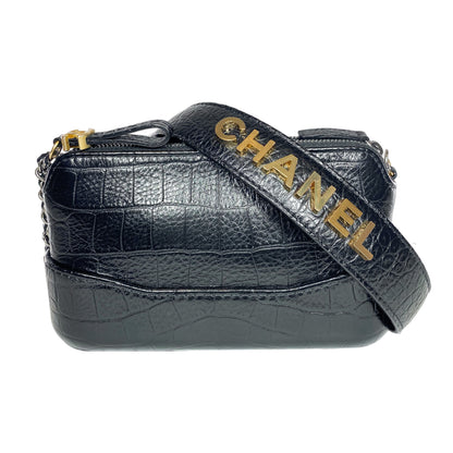 Chanel Black Gabrielle Embossed Mini Shoulder Bag
