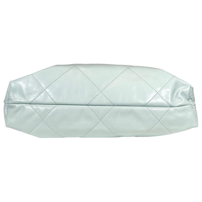 Chanel 22 Light Blue Gray Quilted Backpack