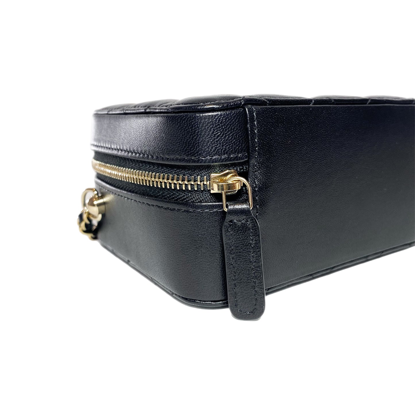 Chanel Black Quilted Zip Around Vanity