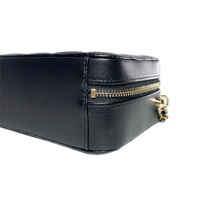 Chanel Black Quilted Zip Around Vanity