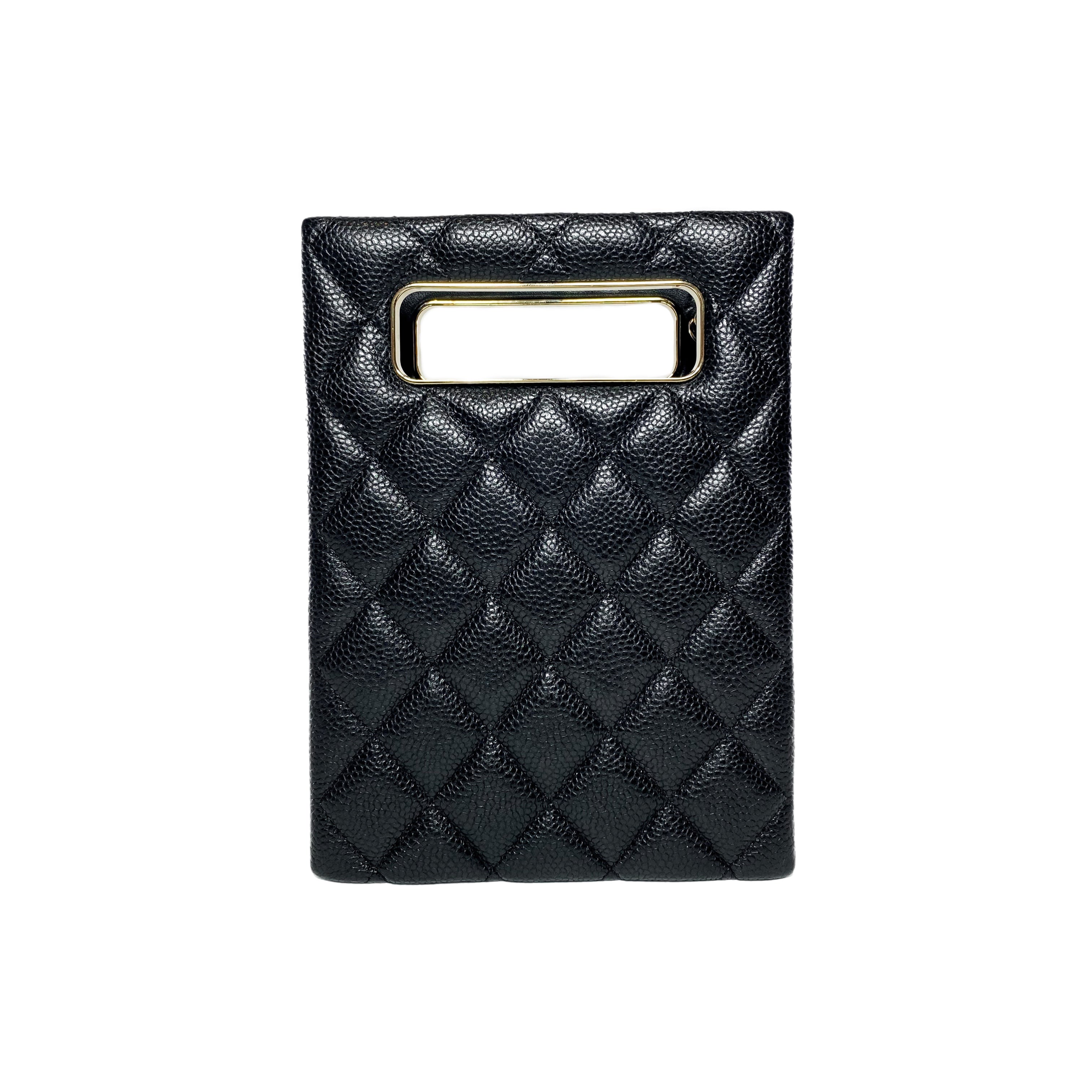 Chanel Black Quilted Caviar Evening Box Bag